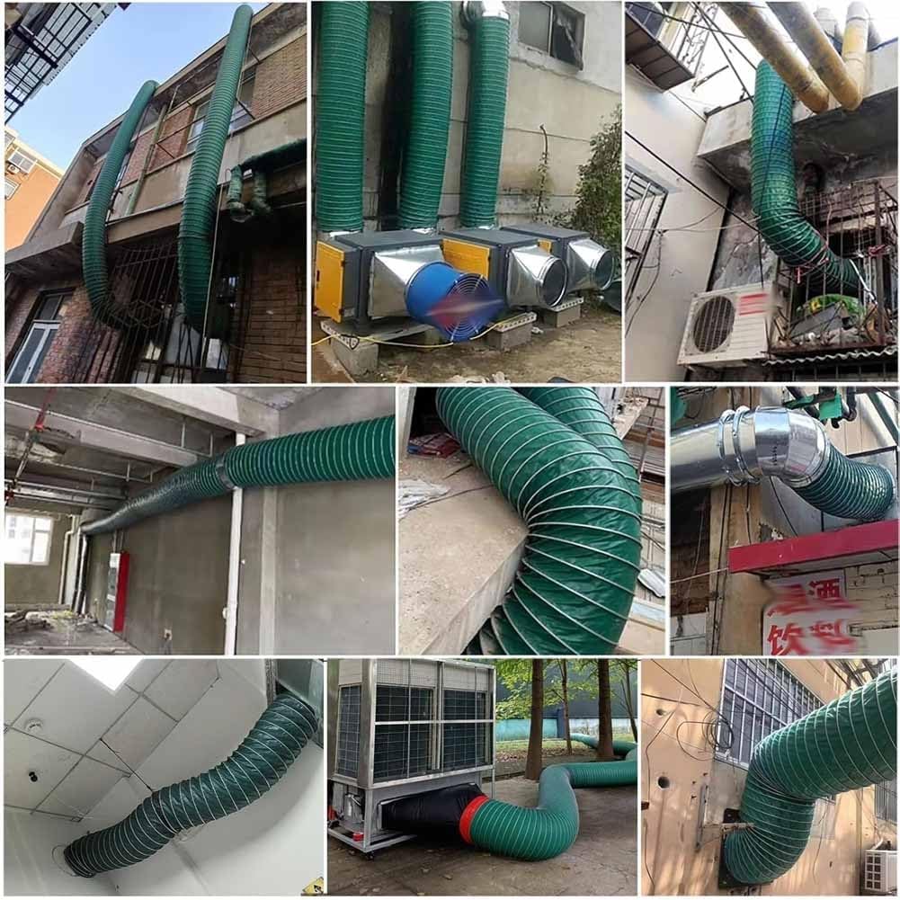 Flexible Duct Hosing, Heavy-Duty Protection Dryer Vent Hose, Flame Retardant, 2 Clamps Included, For Ventilator Utility Blower Exhaust Fan(Dia-320mm/12.59",10m/32.8ft)