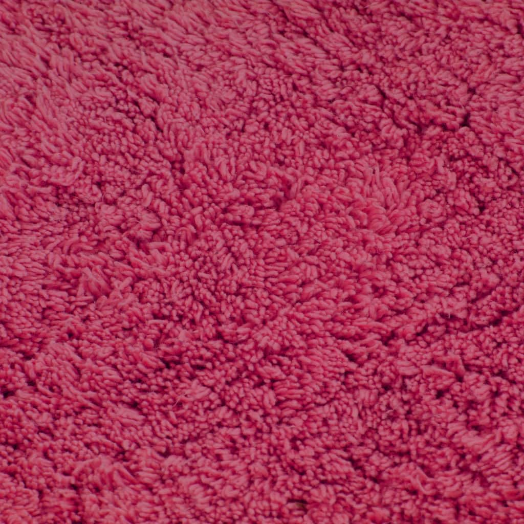 Furniture Select - Juego de alfombrillas de baño (3 piezas, tela fucsia)