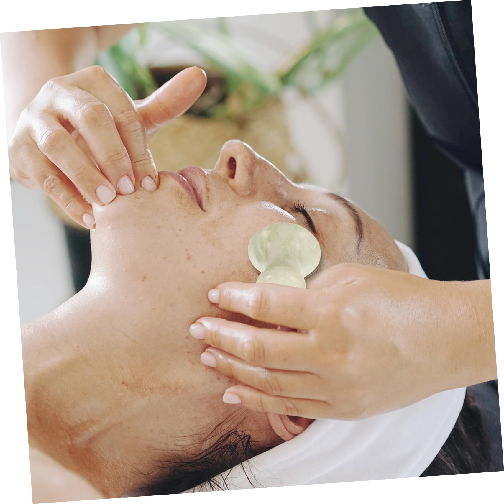 5stücke Jade Massage Für Gesicht Ergonomisches Design Für Spa Und Entspannende Massagen Fördert Die Hautstraffung Und Schwellungen