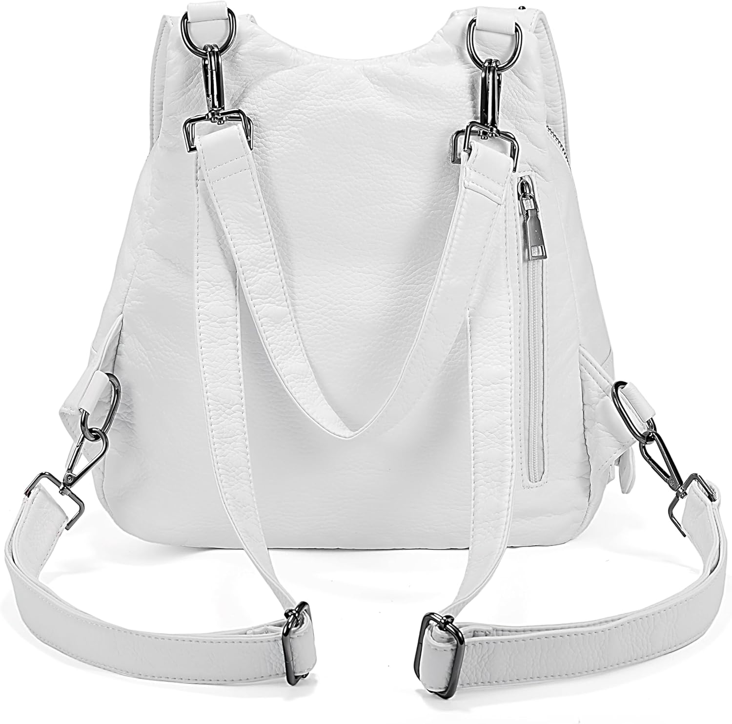 UTO Women Backpack Purse PU Washed Leather Rivet Studded Convertible Ladies Rucksack Shoulder Bag - Image 3