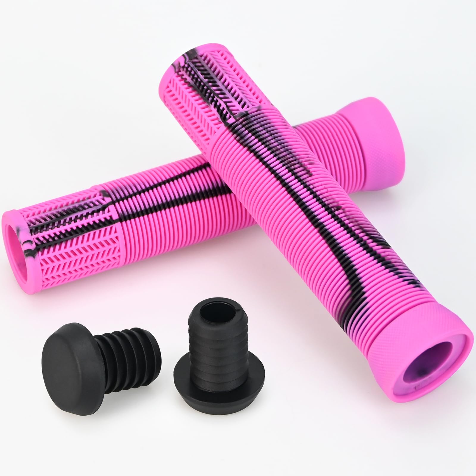 Wareet Bike Handlebar Grips Rubber Bicycle Handle Grip,Non-Slip Rubber Bicycle Handle Grip Bike Hand Grip for Scooter Cruiser Urban Bikes MTB BMX Foldable Bicycle (Purple)