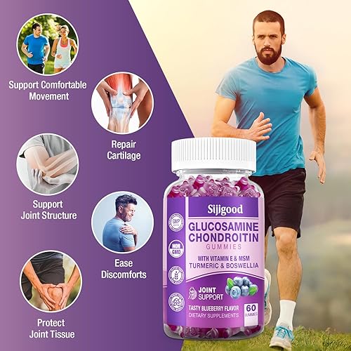 Miniatura 3 de Paquete de 2 gomitas de glucosamina condroitina con MSM y saúco extra fuerte, apoyo articular, suplemento antioxidante de apoyo inmunológico, 120