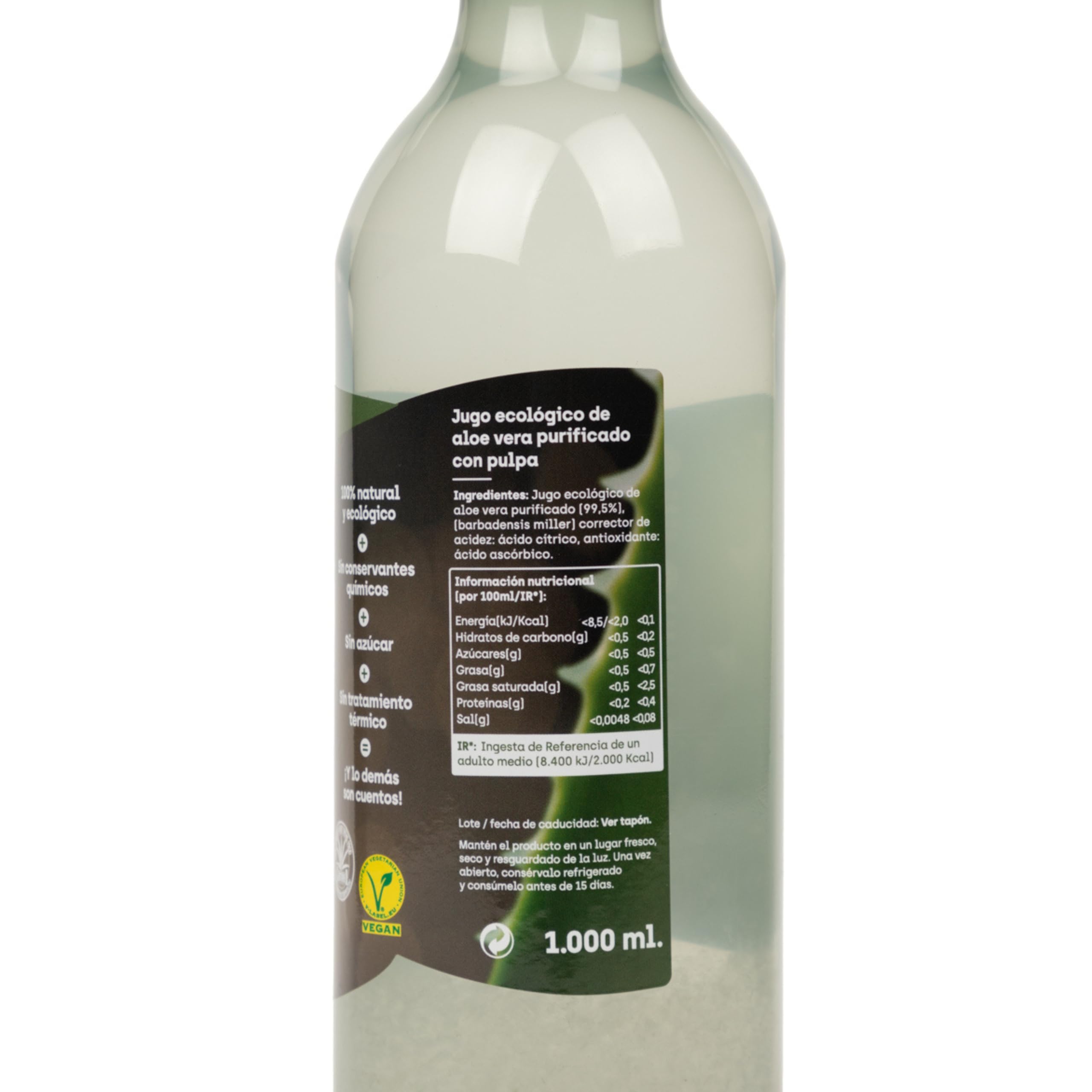 NATURAE Jugo Aloe Vera con Pulpa Ecológico - 1000 ml