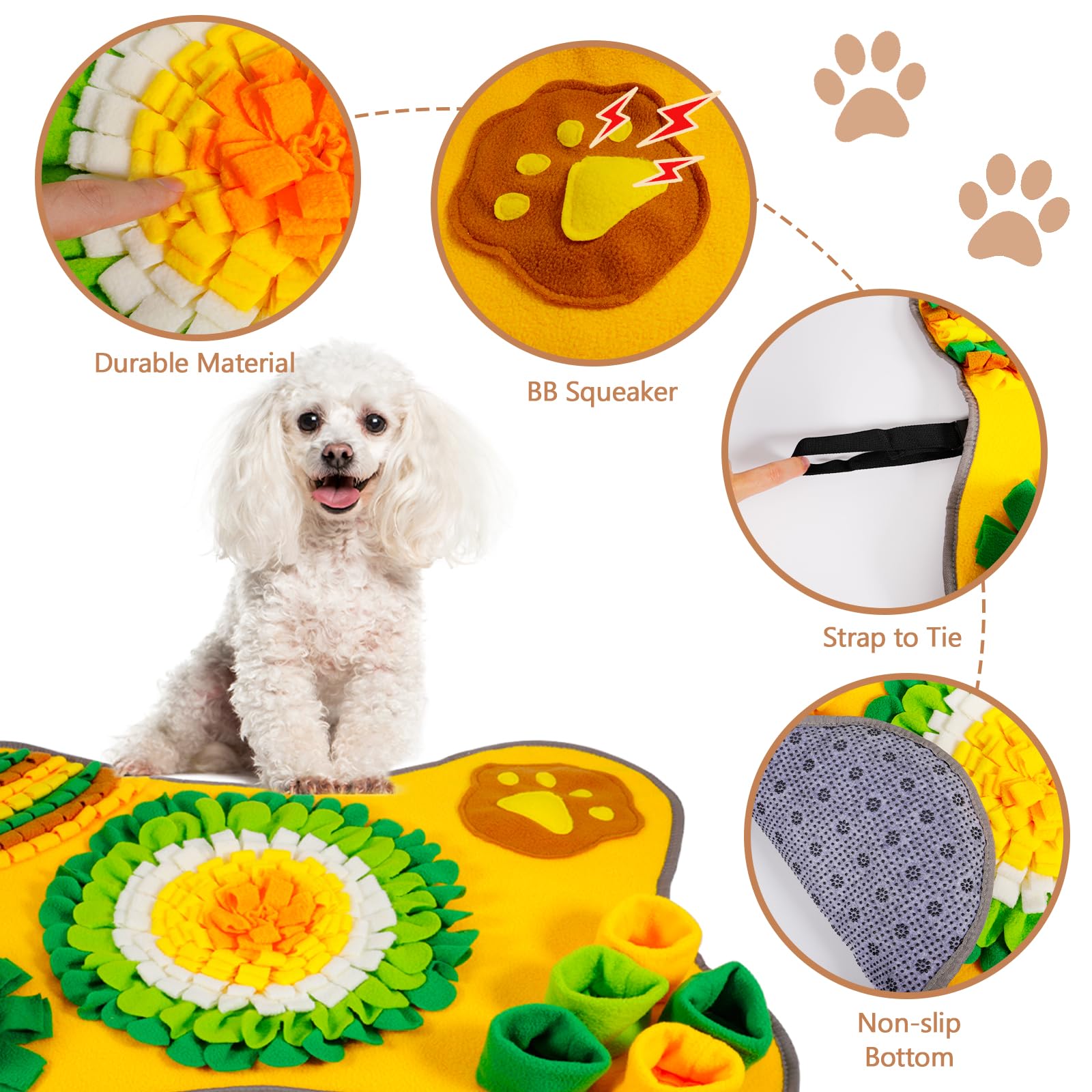 Tappeto Olfattivo Cane,Tappetino Olfattivo Cane,Lavabile Pieghevole Sniffing Fun Mat,Il Tappetino Olfattivo per Cani Che Stimola Il Gioco e l'Addestramento Interattivo.