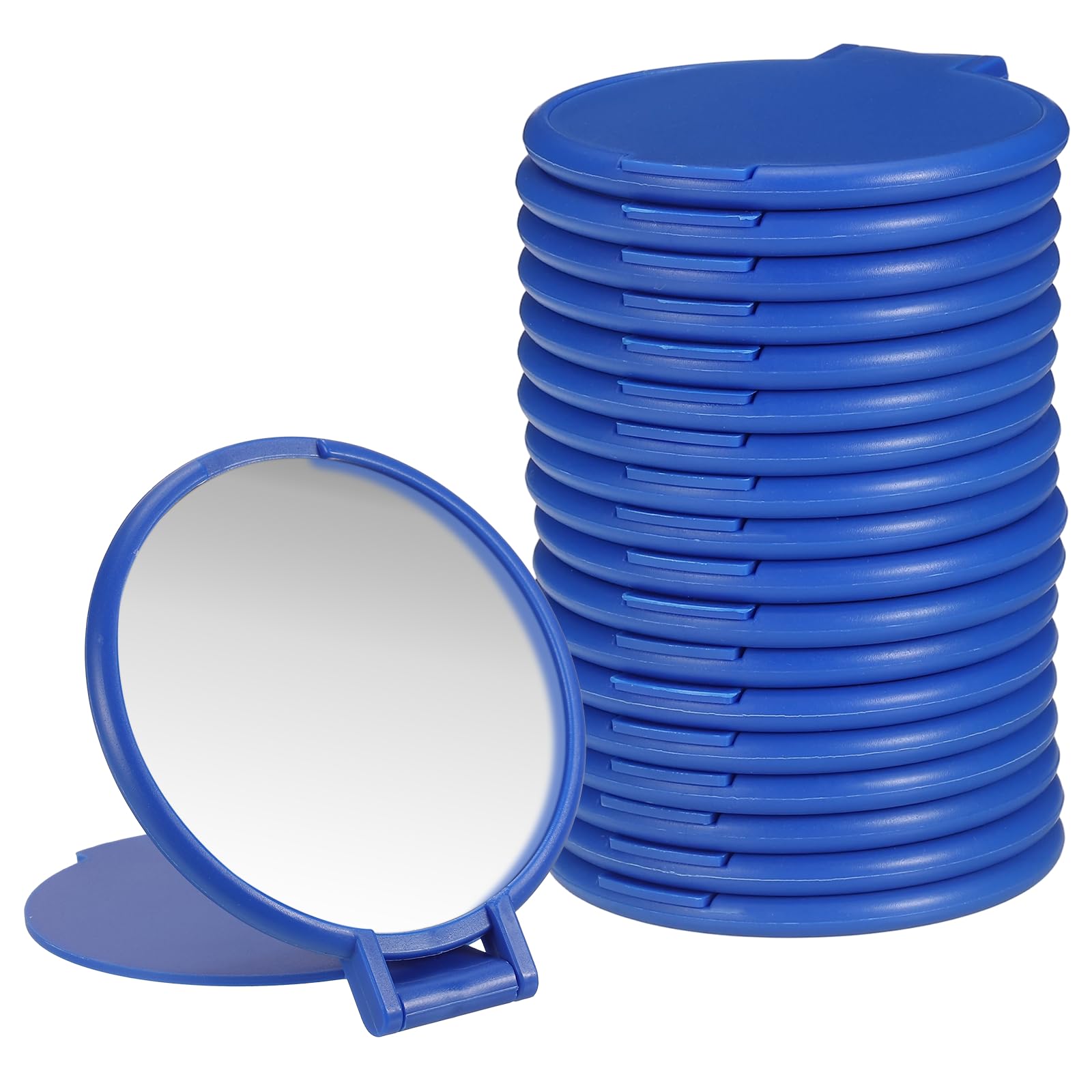 sourcing map 18 Pcs Round Compact Mirror Bulk, Mini Pocket Folding Makeup Mirrors Small Portable Makeup Stuffs for Purse, Women Girls Travel Daily Use Party Gifts, Dark Blue