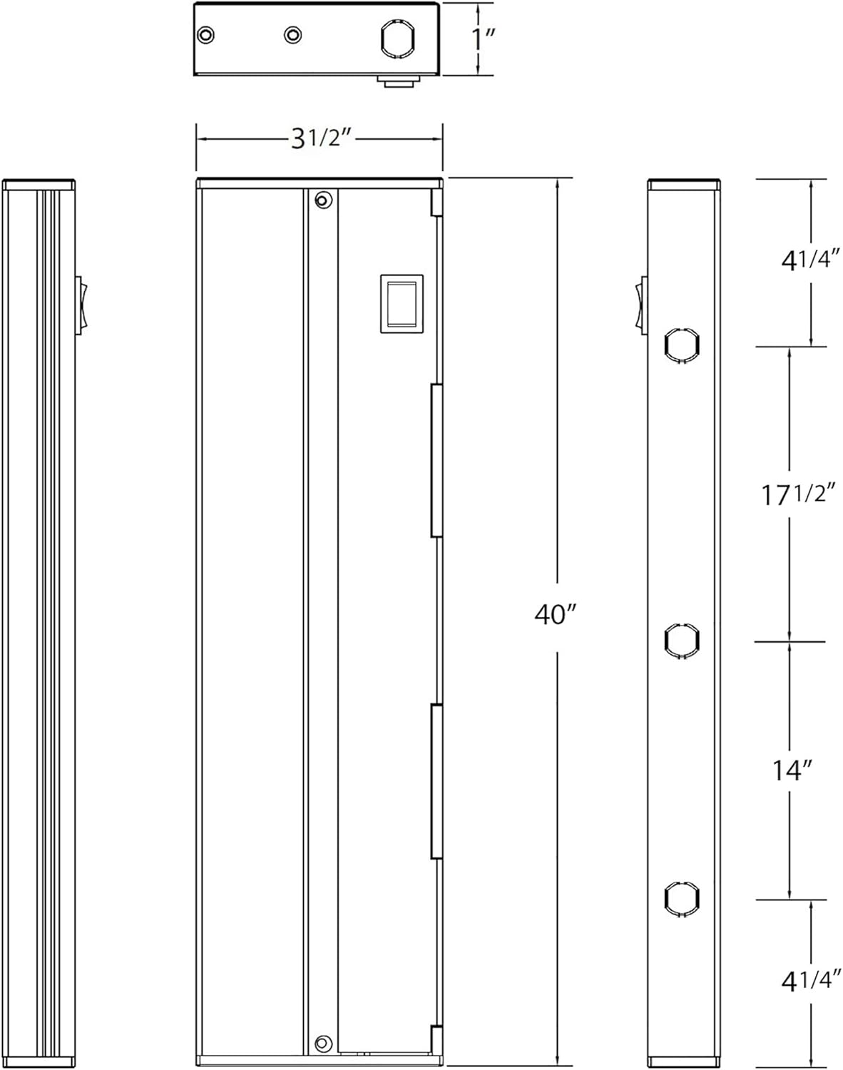 NICOR Lighting NUC-4-40-DM-W-4W LED Undercabinets, 40 inch, White