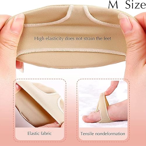 Miniatura 4 de 2 pares de cojines metatarsianos para mujeres y hombres, almohadillas de gel suave para el antepié de tela suave, evitan el dolor y las molestias,