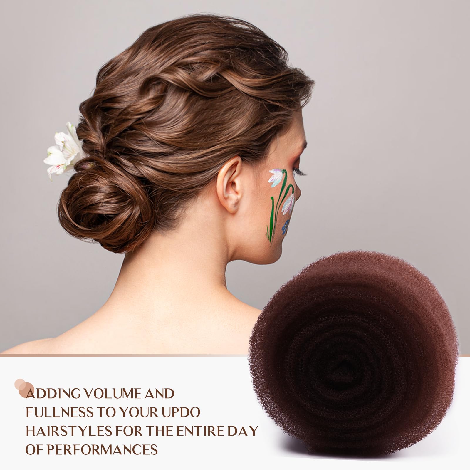 Esponja de pelo para recogido donas de volumen marrón oscuro