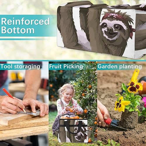 Miniatura 7 de Bolsa de herramientas de jardín de mono de acuarela para mujeres y hombres, bolsas de almacenamiento de herramientas de jardinería con 10 bolsillos,