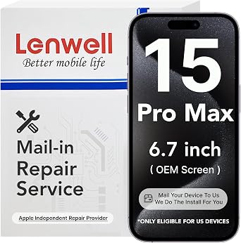 Repair Service with Original OEM Pull Screen for iPhone 15 Pro Max