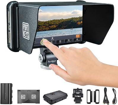 Portkeys PT5 II 5" Camera Monitor 4K HDMI in/Out 10-bit FHD Touchscreen 95% NTSC Wide Color Gamut Support 3D LUT 125g Ultra-Lightweight Design Field Monitor for DSLR with NP-F550 Battery