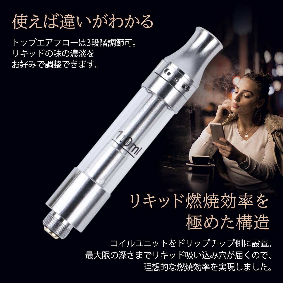 Amazon | CBDfreaK© アトマイザー 1ml 510規格 径11.2mm × 62mm 4本
