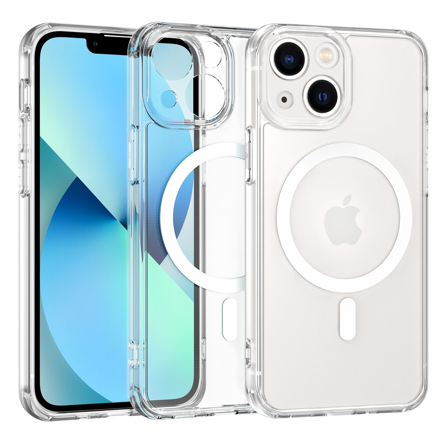 ZYIMOU Cover per iPhone 13 Mini Compatibile con MagSafe, Magnetica Custodia iPhone 13 Mini Traslucida Opaca Posteriore Antiurto Antigraffio Retro Protettiva Case