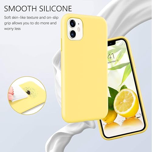 Vista 2 de GUAGUA - Carcasa de silicona líquida para iPhone de 6.1 pulgadas / 15.49 cm. Amarillo