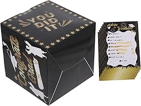 Graduation Party Card Box with Advice Cards Lightweight Cardboard Keepsake Holder for Voting and Messages for Graduation Season Celebrations and Party Decorations