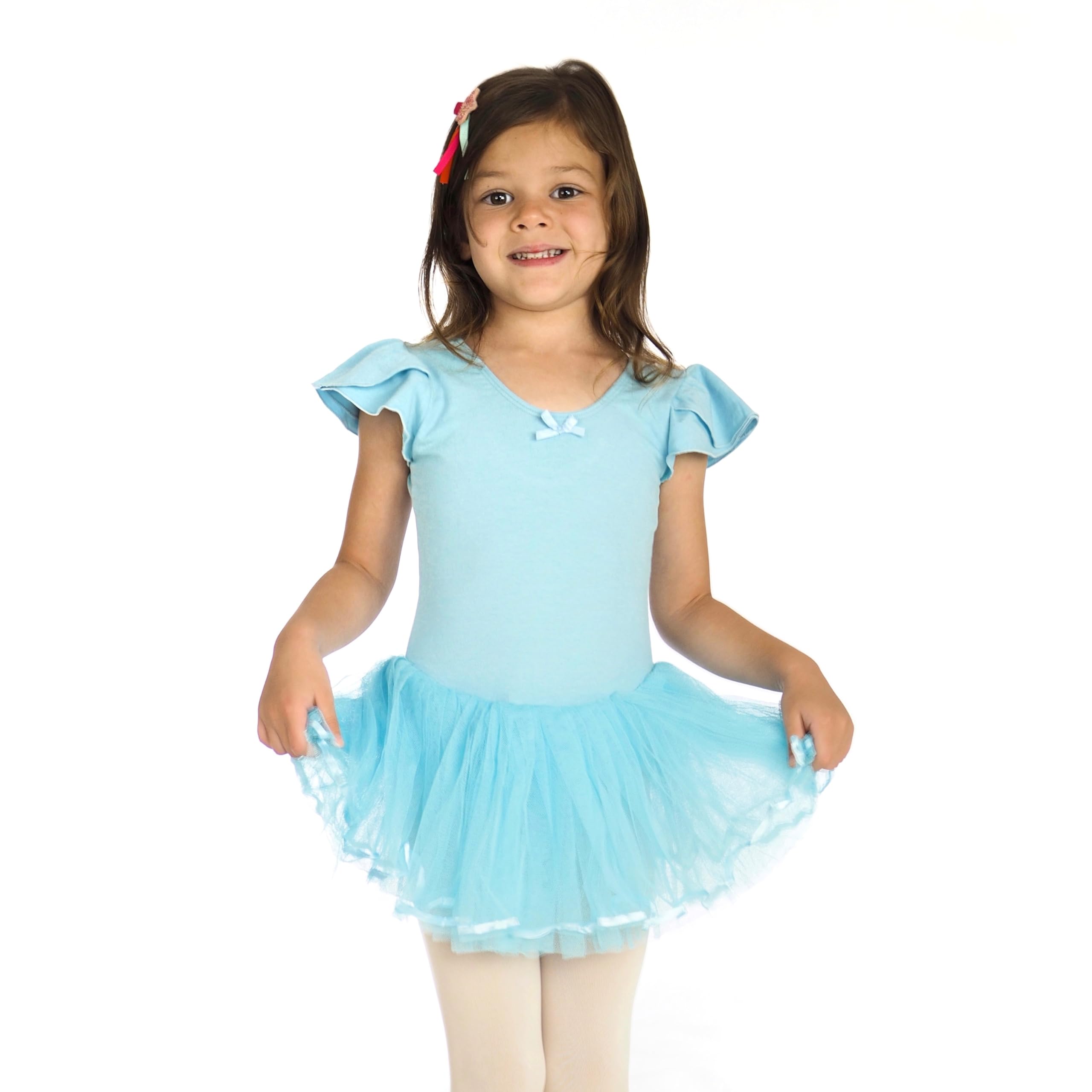 IKAANYA Girls Cap Sleeves Leotard Dress - Ideal for Ballet, Dance, Performance, Stage wear, Party, Dress up Ages (3-12)-image-14