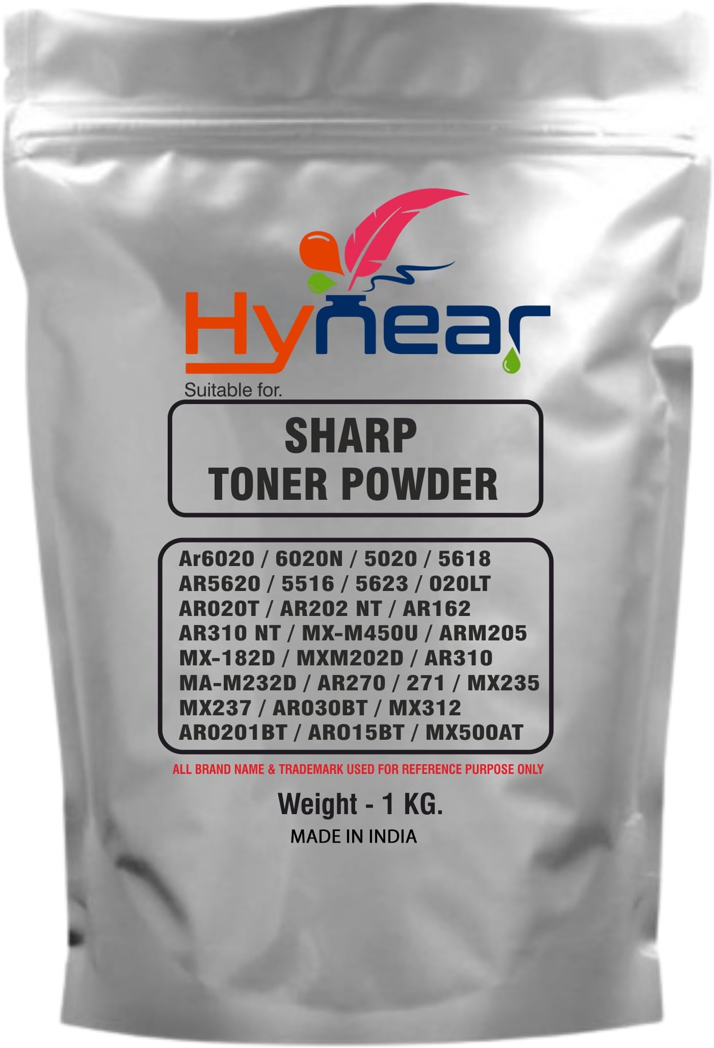 Ultra Dark Black Toner Powder Suitable for Sharp Ar6020/6020N/5020/5618/AR5620/AR162/AR310 NT/ARM205/MX-182D/MXM202D/ MX312/AR0201BT/AR015BT/MX500AT Printers (Pack of 1) (1 Kg)
