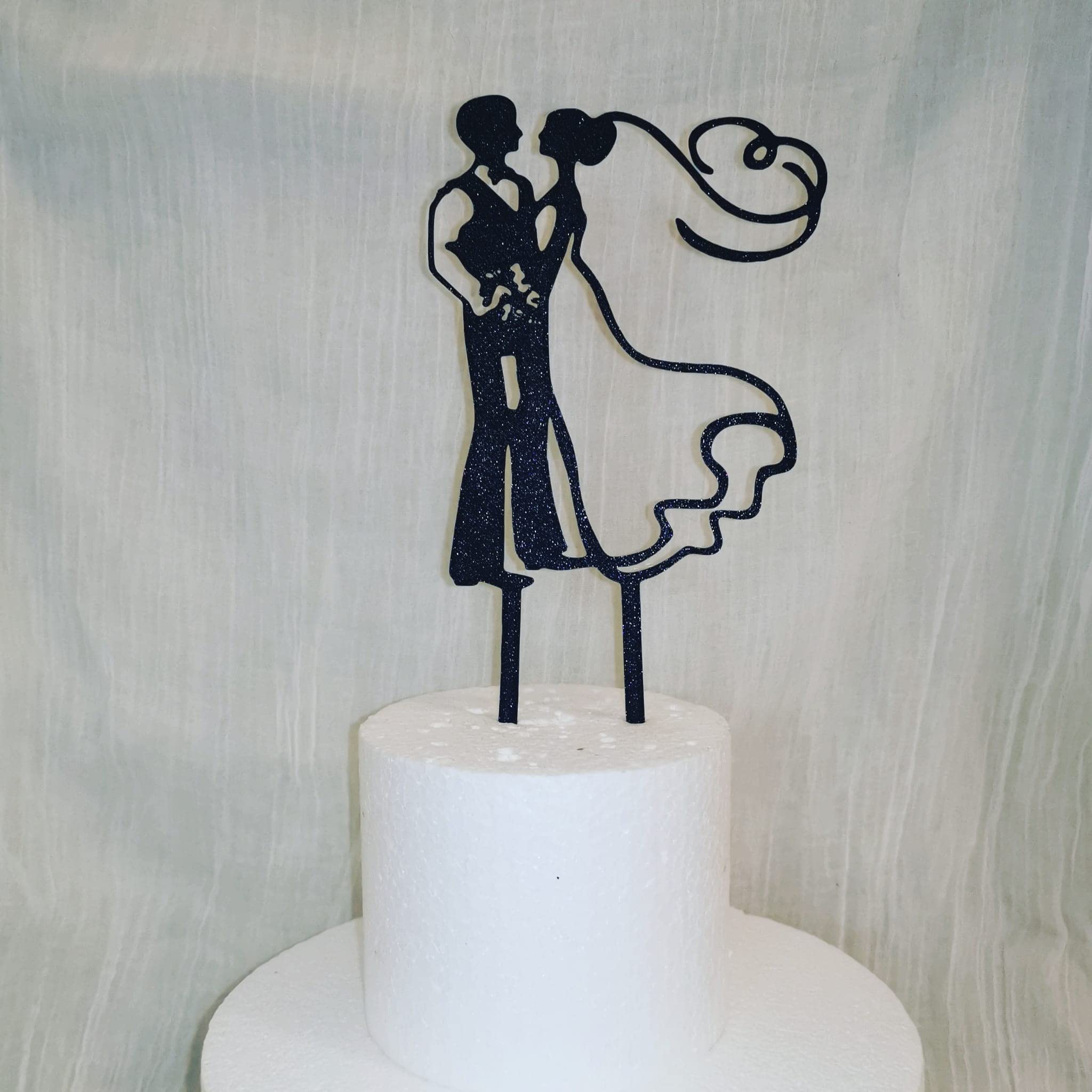 Topper Per Torta Matrimonio Mr & Mrs - Legno Naturale Taglio Laser - Decorazione Per Torta