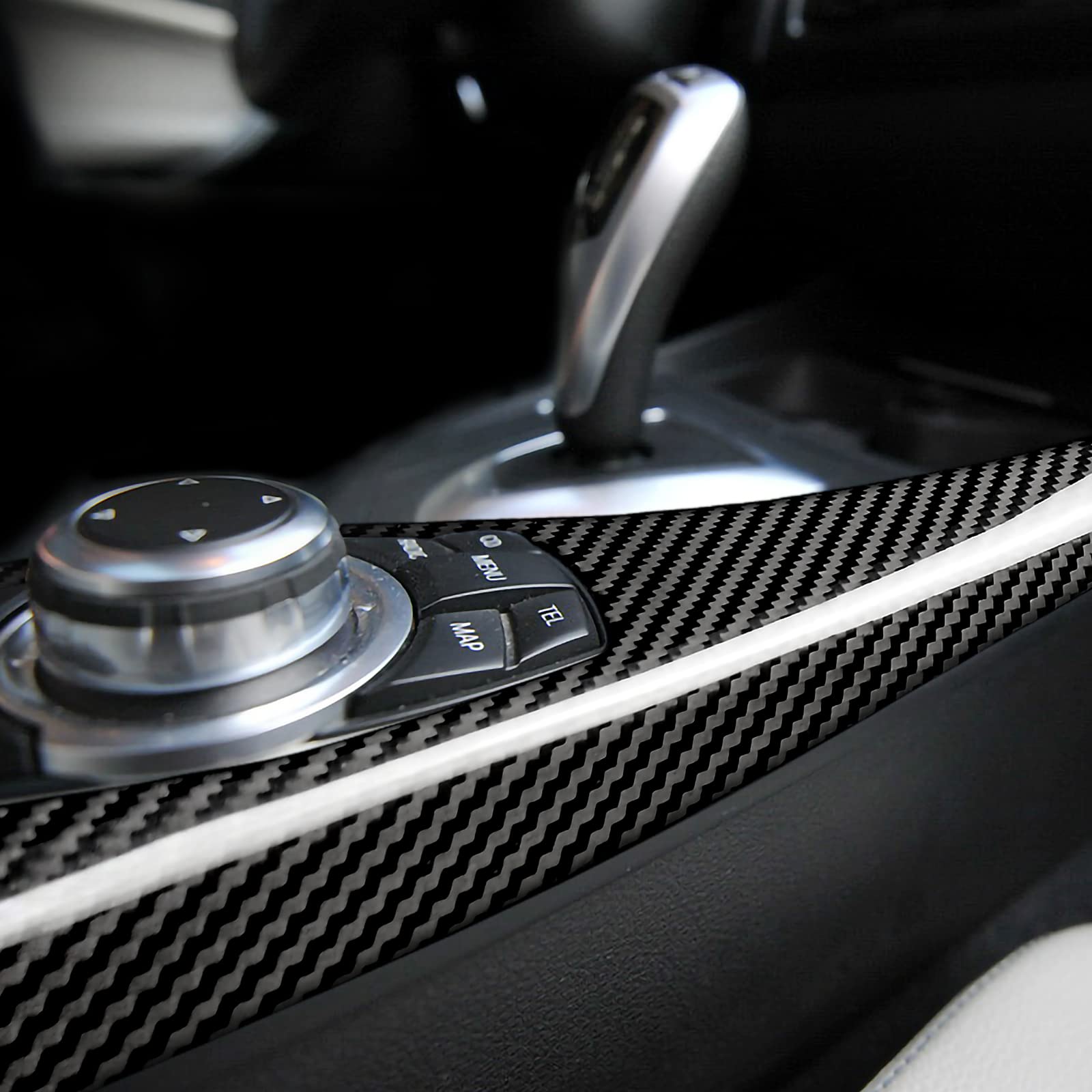 KUNGKIC Osłona na panel multimedialny kompatybilny z BMW serii 1 2 F20 F21 F22, centralne sterowanie, naklejka z włókna węglowego, akcesoria do wnętrza