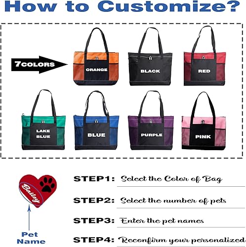 Miniatura 2 de Bolsa de almacenamiento de alimentos para perros, bolsas de mano personalizadas para juguetes para mascotas, bolsa de viaje con bolsillos de malla