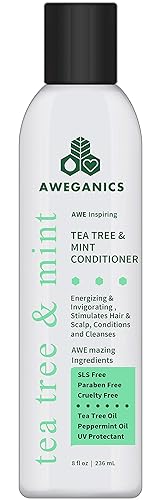 Acondicionador de menta de árbol de té – Acondicionadores revitalizantes de aromaterapia inspiradores – refrescante, limpiador, hidratante – SLS,