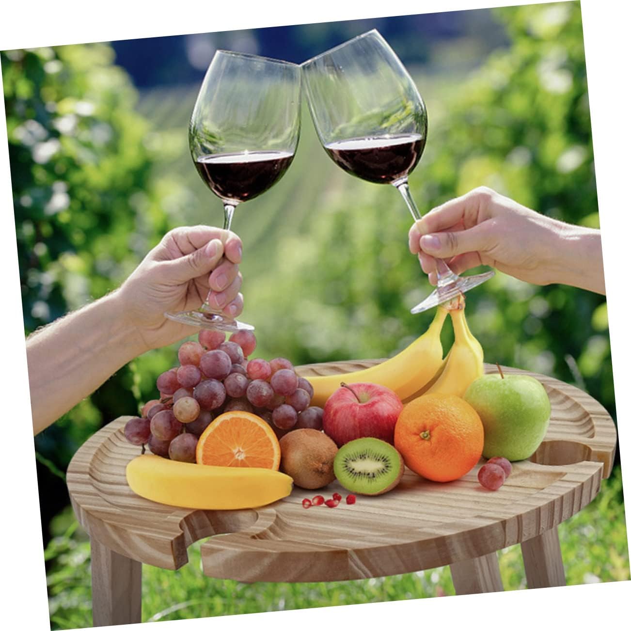 GALPADA Outdoor Folding Table Low Camping Picnic Table Chairs Portable Wine Stand