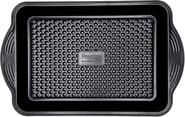 Prestige - Aerolift - Roasting Tray - Non stick - Cushion Base - Fridge Freezer and Dishwasher Safe - Carbon Steel - 33 x 23 x 5 cm/9 x 3 Inch