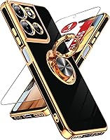 Vista 23 de LeYi para Funda de Teléfono Samsung Galaxy A13-5G: Protector de Pantalla de Vidrio Templado, Soporte Magnético Giratório de Anillo 360°, Borde Negro