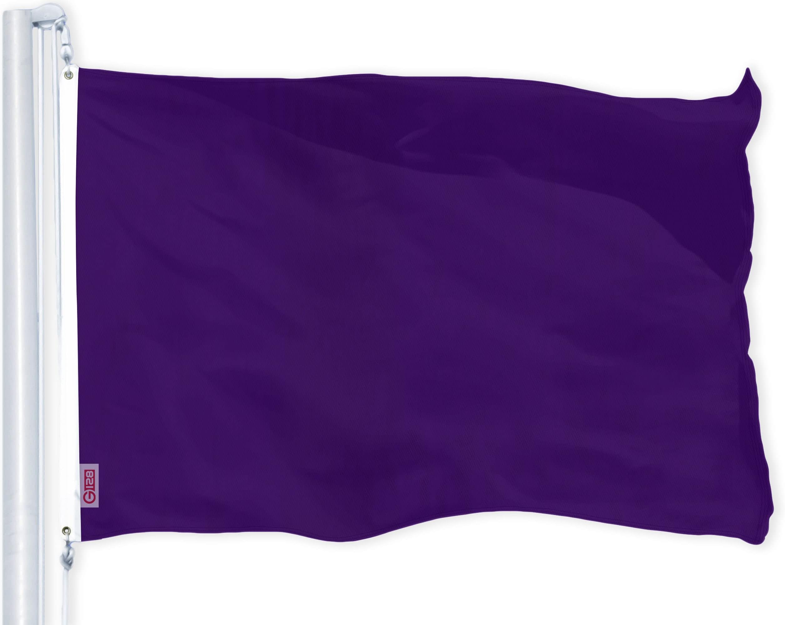 G128 Solid Purple Color Flag | 3x5 Ft | LiteWeave Pro Series Printed 150D Polyester | Indoor/Outdoor, Vibrant Colors, Brass Grommets, Thicker and More Durable Than 100D 75D Polyester