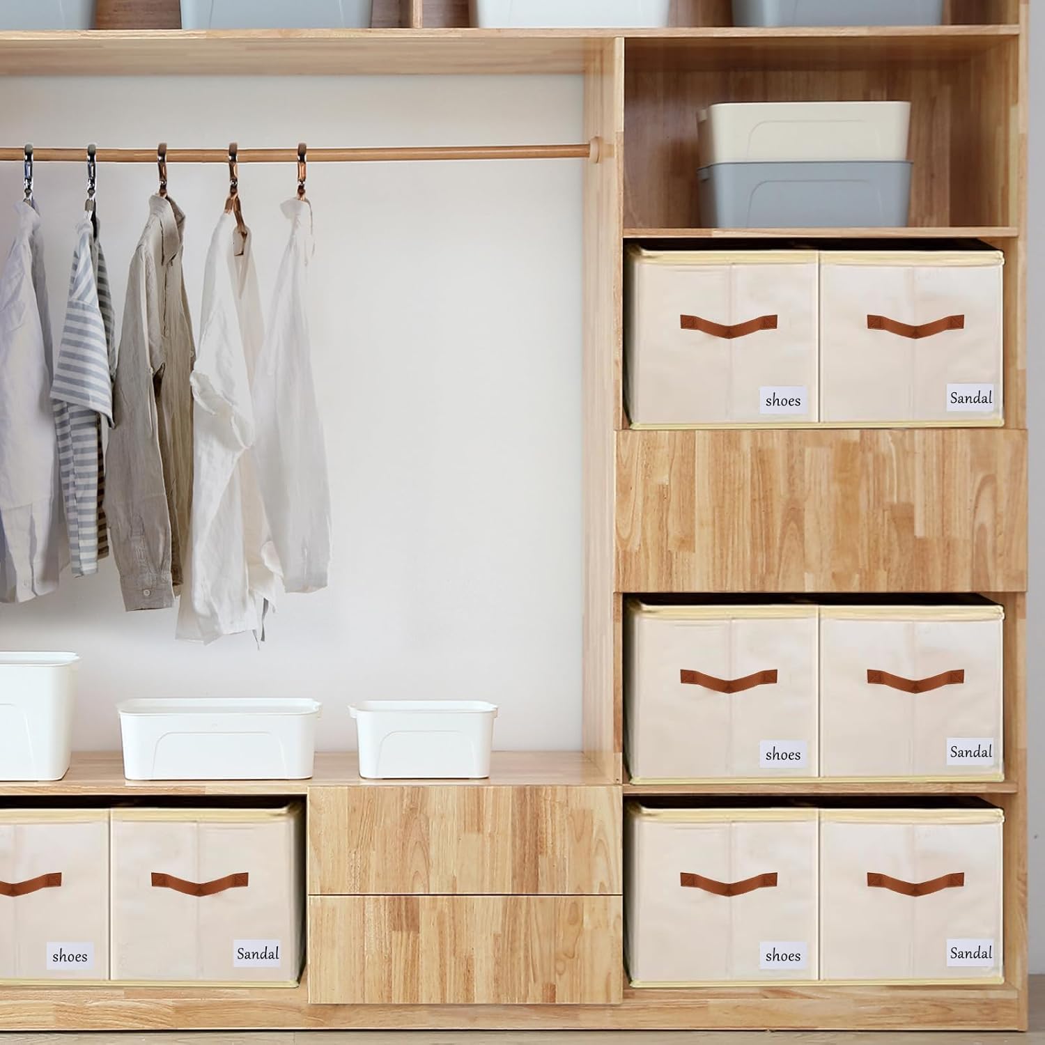 Scatole per Scarpe, Adatto per 12 Paia, Organizer Scarpe, Organizer per scarpe per armadio con coperchio trasparente e manici rinforzati per Camera da Letto, Ingresso, Armadio (2)