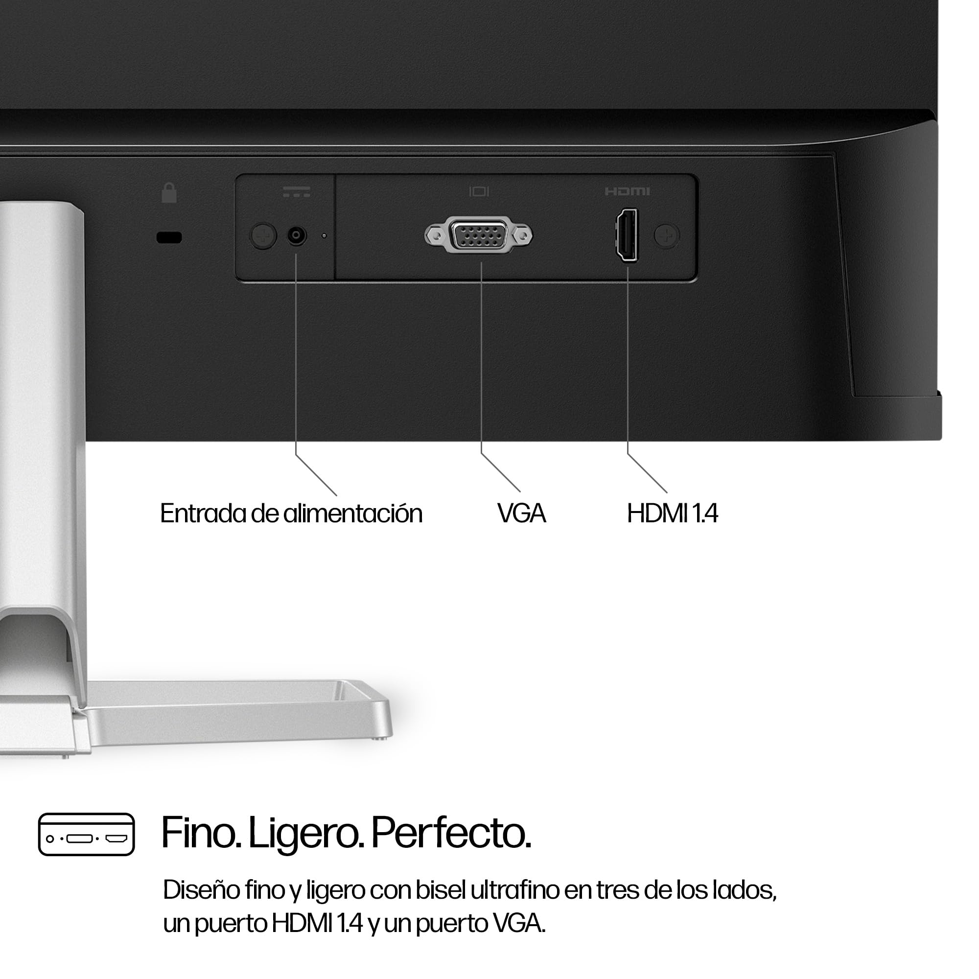 HP 524sf- Monitor de 23.8" FHD (1920x1080, IPS, 100 Hz, 5ms, 99% sRGB, 300 Nits, Contraste 1500:1) Negro con Soporte Plateado — view 6