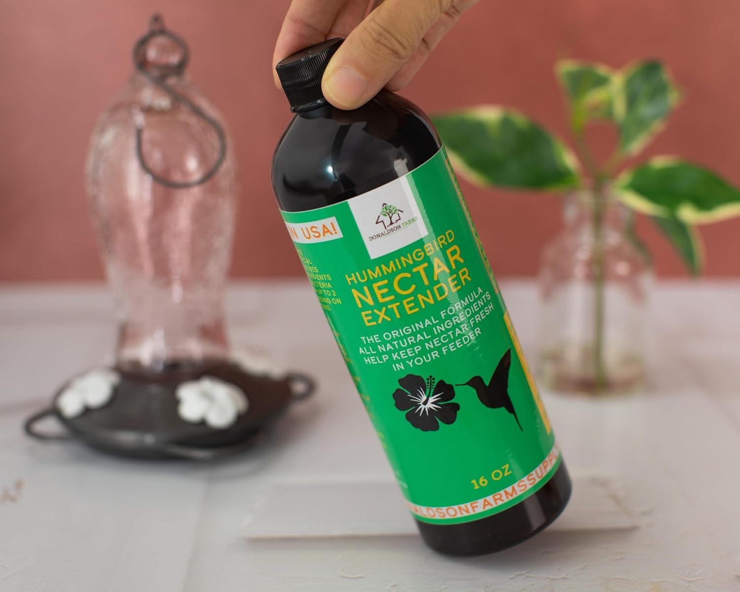 Hummingbird Nectar Extender – Extends Nectar Life and Attracts Hummingbirds Naturally All Organic Keeps Fresh Longer - Enjoy Clear Without Frequent Changes – 16 oz Bottle