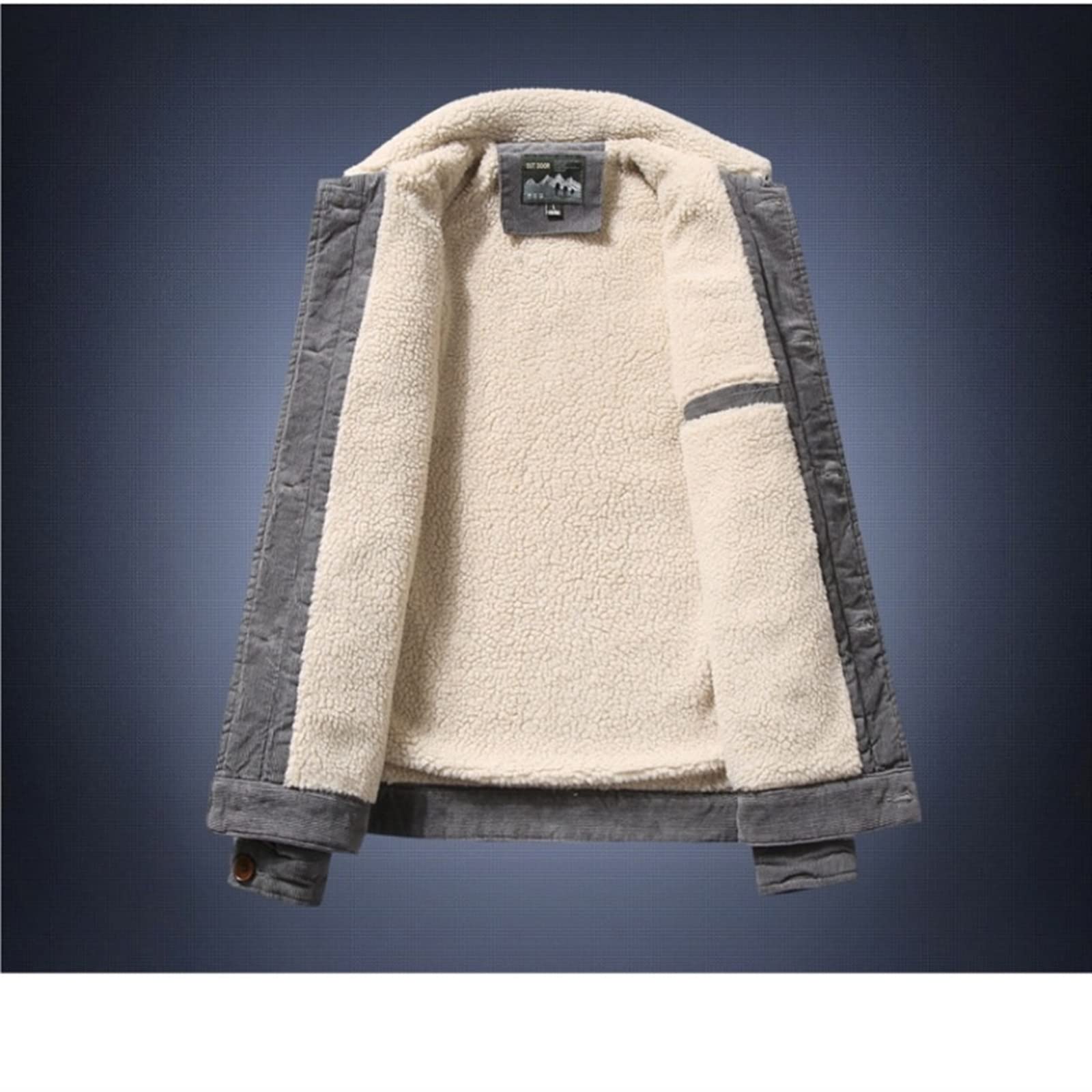 Piumino Uomo Winter Casual Thick Cargo Jacket Men's Windproof Warm Padded Cashmere Coat Coat Coat(Beige,XXXXL)