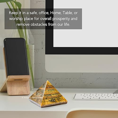 Miniatura 41 de Amazing Gemstone Lapis Lazuli Pyramid Crystal Healing Stones - 2" Great Pyramid Figurine of Natural Stone Pyramid for Meditation, Reiki, Chakra