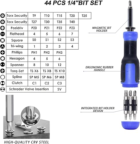 Miniatura 10 de DULIWO Juego de destornilladores de precisión, kit de herramientas de computadora de 142 piezas, juego de destornilladores magnéticos de 120 puntas,