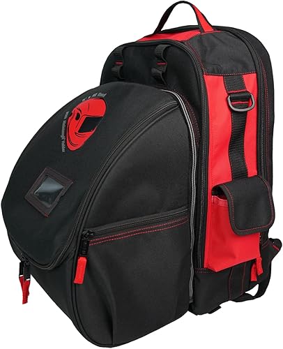 Miniatura 4 de MELOTOUGH Mochila de soldadura para herramientas y Helme con soporte de casco de gran capacidad Bolsa de almacenamiento de equipaje, Mochila de
