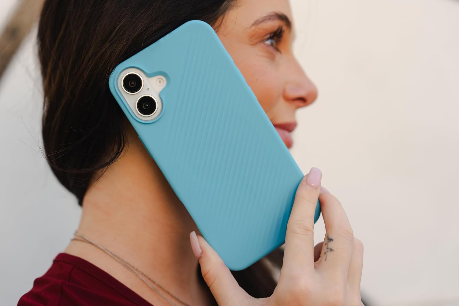ZAGG Luxe Snap Case for iPhone 16 - MagSafe Wireless Charging, 10ft Drop Protection, Eco-Friendly, Graphene Reinforced, Ripple Design, River Blue