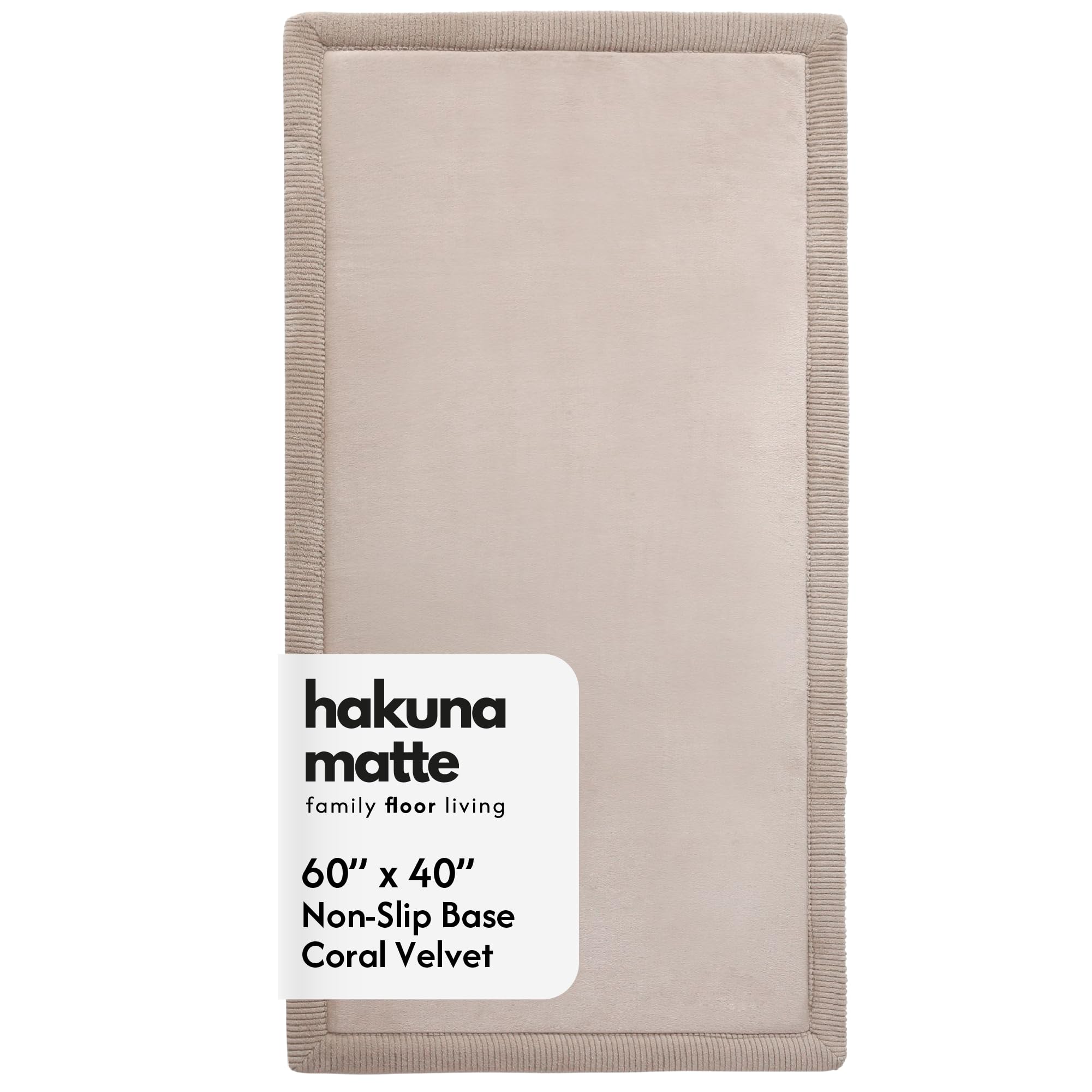 Hakuna Matte CloudSoft Baby Play Mat for Floor, Beige, 40" x 60"