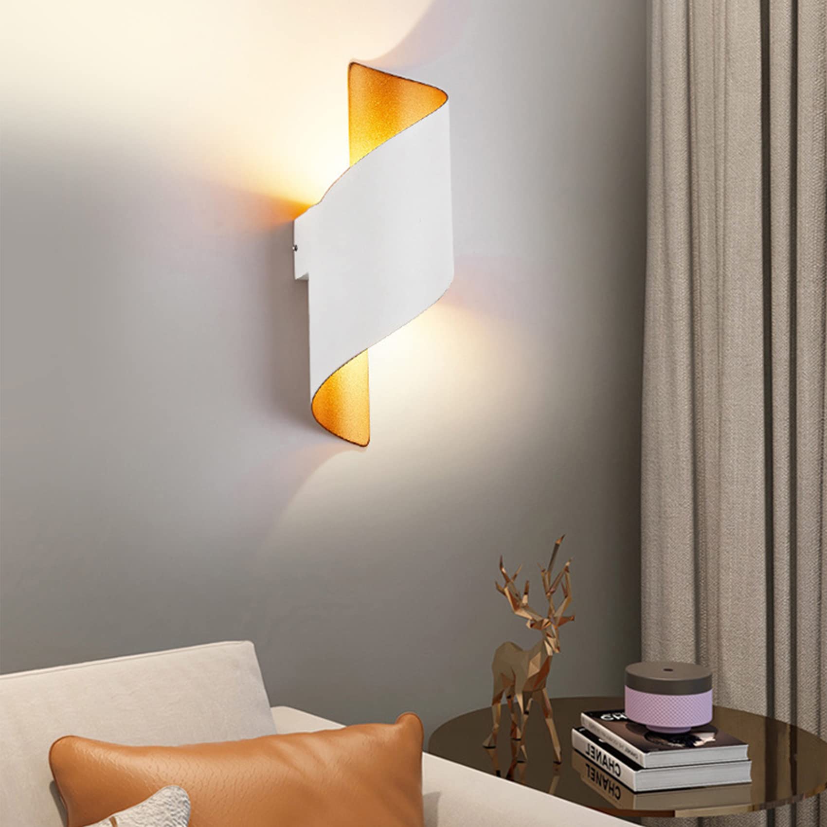 Applique da Parete LED Su e Giù IP65 per Interno ed Esterno, Bianco | Lampada da Esterno Alluminio 10W Impermeabile, per Soggiorno Camera da Letto Bagno Corridoio Scala Portico Terrazza Giardino