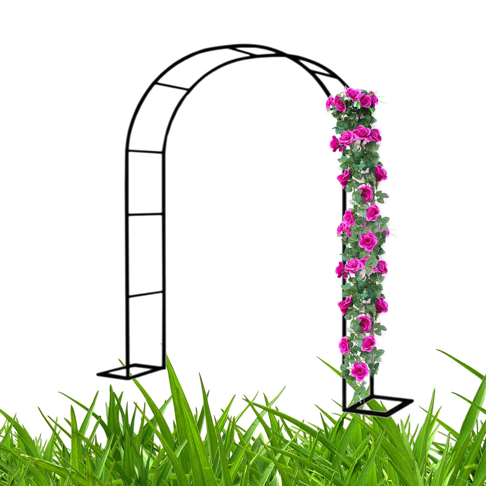Arco da Giardino, Tubo zincato Resistente e Durevole, Struttura rampicante per Piante, Fiori, ortaggi e Frutta per Interni ed Esterni (Color : Black, Size : 120x220x25CM)