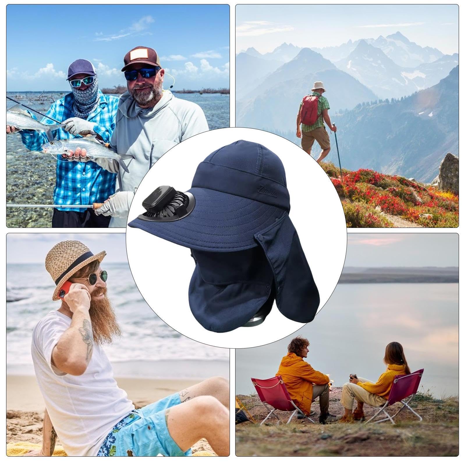 Cappello a energia solare, cappello da pesca, per escursionismo, campeggio, pesca, protezione personale, per viaggi, golf, pesca, giardinaggio, escursionismo, spiaggia all'aperto
