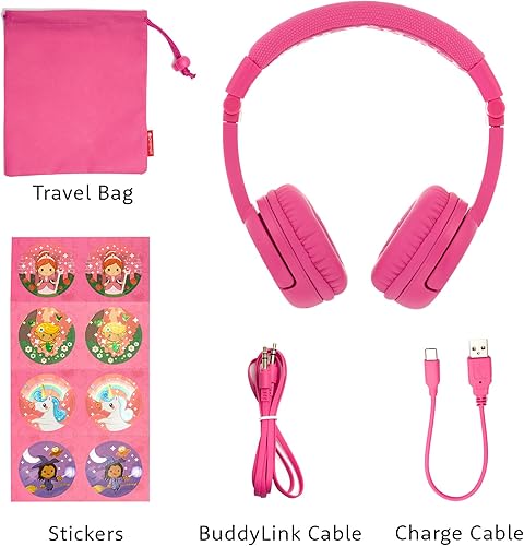Miniatura 6 de BuddyPhones Play Plus Auriculares Bluetooth plegables con cable o inalámbrico para niños + micrófono, opciones de limitación de volumen SafeAudio,