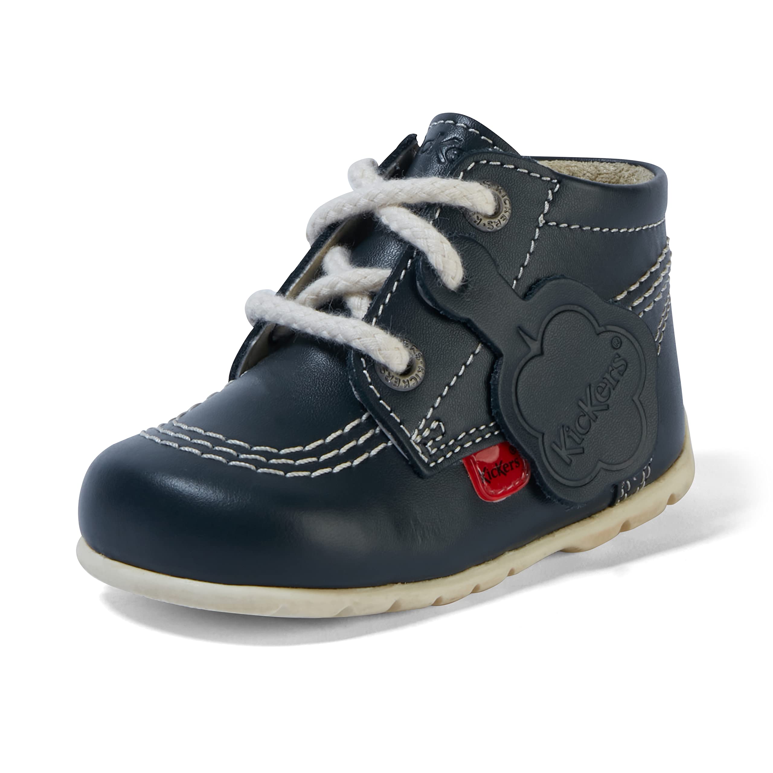 Kickers Unisex Baby Kick Hi Ankle Boots with Zip | Extra Flexibility For | Easy On And Off, Blue, 3 UK Child