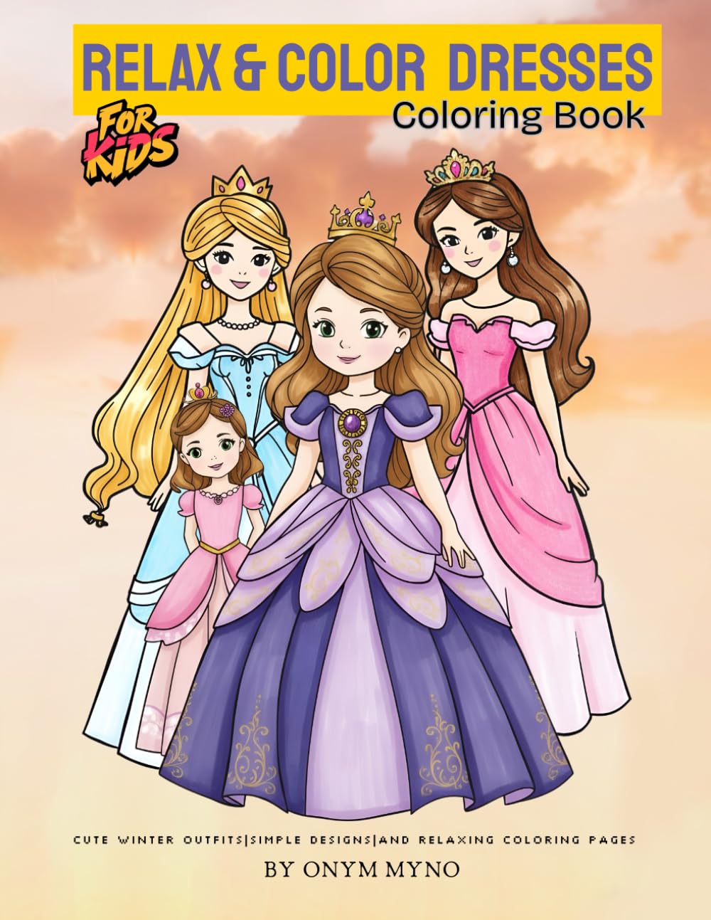 Relax & Color Dresses: Dresses Coloring Book for Kids and Adults