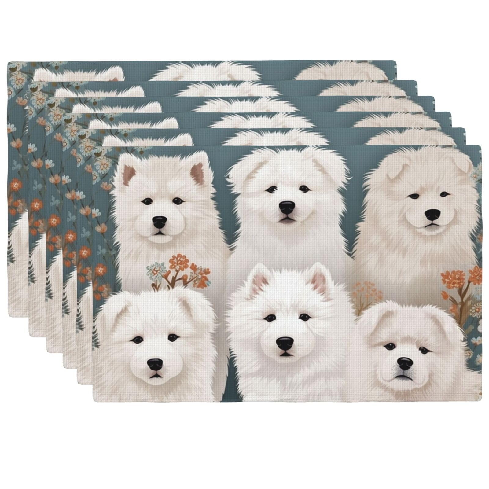 Sets de table lavables motif petits chiens pour repas de cuisine