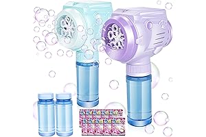 Zealous 2pc High Output Automatic Bubble Guns with Light for Kids Toddlers Parties