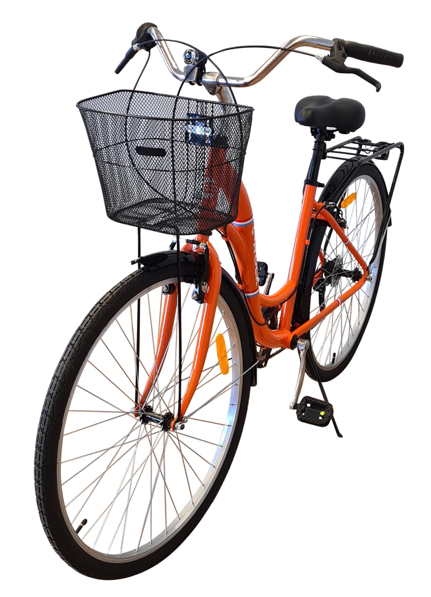 Damenrad EX-3, 28 Zoll, Korb, Licht, Aluminiumrahmen, nur 14,5 kg, Shimano 7 Gang, Shimano Schaltwerk Fahrrad Damen Damenfahrrad 28 Zoll