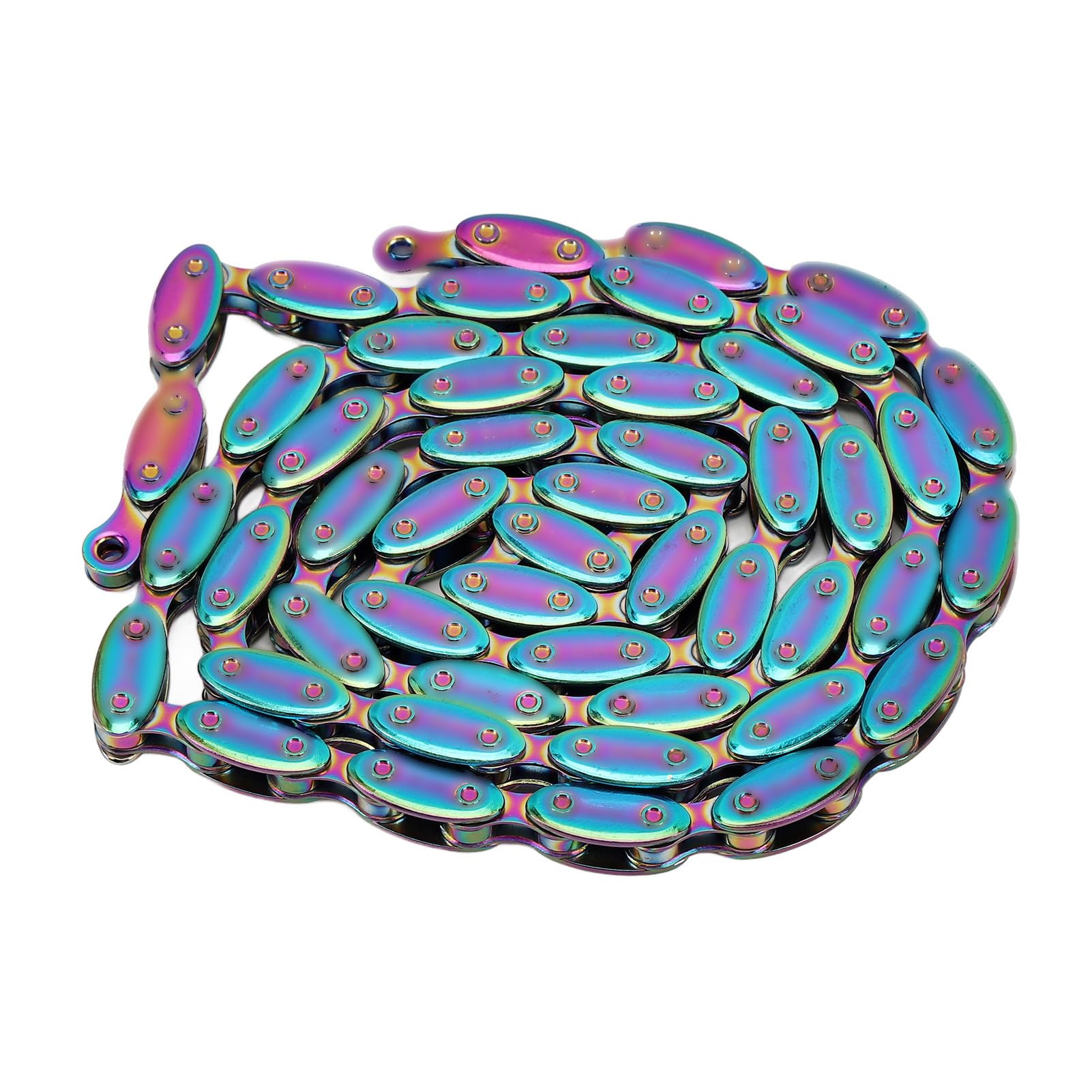 ZAWELIYO 100 Links Rugby Design Rainbow Single Speed Bike Chain Stability Smooth Cycling Experience for Fixed Gear BMX Single Speed Bikes