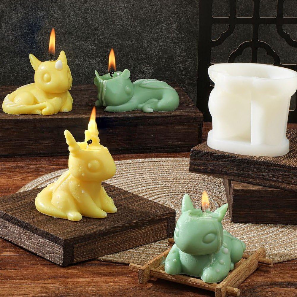 4 szt. 3D smok forma śliczny smok świeca forma 3d smok dziecko silikonowa forma żywica ciasto kremówka forma glina żywica formy do robienia świec