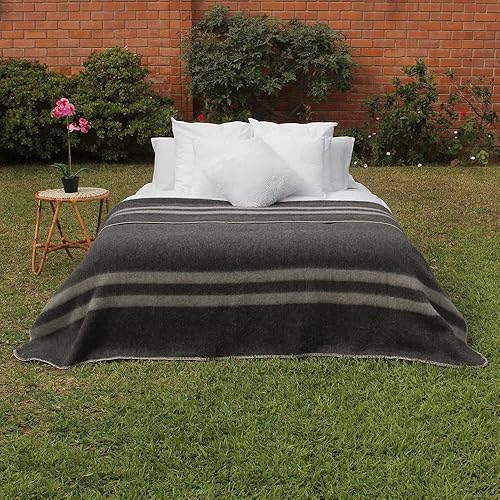 Miniatura 102 de Manta gruesa de lana de alpaca pesada para acampar al aire libre o usar en interiores Mantas suaves de lana de alpaca peruana